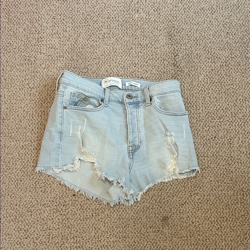 Light Blue Distressed Denim Women’s Shorts